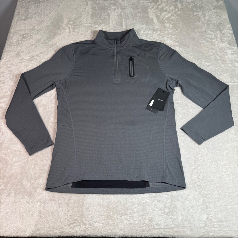 NWT Ten Thousand Mens The Over Zip Pullover M Iron Gray Polartec Powergrid